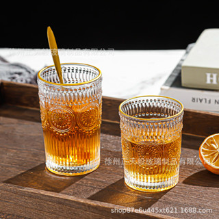 【新品推薦】ins風太陽花玻璃杯網紅浮雕水杯高顏值咖啡杯伴手禮杯子地推水杯