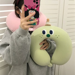 u型枕 頸枕 飛機枕 護頸枕 旅行枕 脖子枕頭 充氣頸枕 出國枕 卡通乳酪u型枕記憶棉可拆洗情侶款旅行車載護頸辦公室午睡
