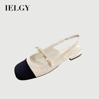 IELGY 包頭涼鞋女珍珠甜美小香簡約休閒法式瑪麗珍