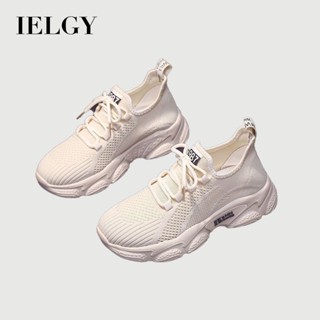 IELGY 百搭休閒輕便飛織網眼女鞋透氣網眼跑步運動鞋