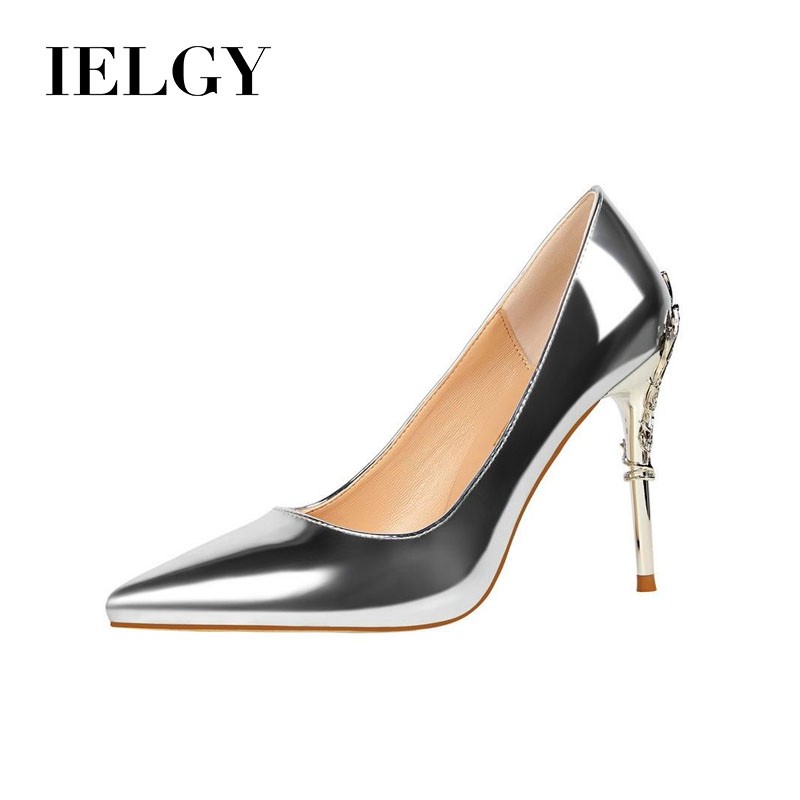 IELGY 時尚金屬鞋跟性感女鞋細高跟鞋2025專利高跟鞋