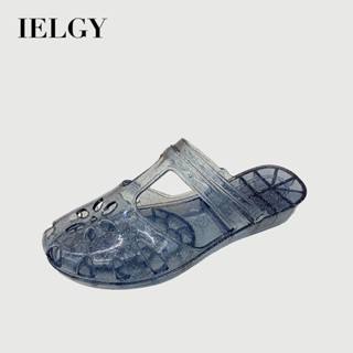IELGY 防滑防臭包頭水晶拖鞋女夏季時尚速乾浴室洗澡pvc