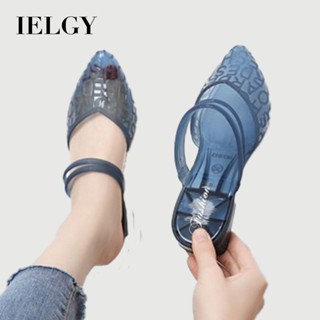 IELGY 時尚新款水晶鞋頭涼鞋女夏季果凍兩穿