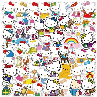 50張入 Hello Kitty 凱蒂貓 可愛卡通防水貼紙 行李箱貼紙 機車貼紙 筆電貼紙（4）星悅