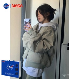 【優選夾克】NASA聯名美式vintage外套女不規則飛行員夾克高街機能風棒球服男 R1PF