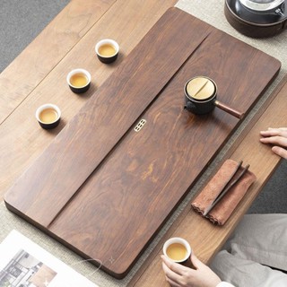 可開發票*整塊楠竹茶盤家用茶具辦公室簡易茶臺花梨木色中式大茶海蓄排水式