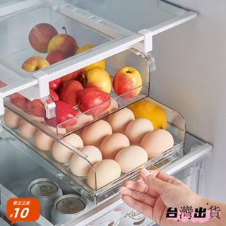 【雞蛋整理盒】冰箱鷄蛋收納盒 懸掛滾蛋式鷄蛋盒多層抽拉式食品級大號果蔬保鮮盒 收納盒 保鮮盒 冰箱收納盒 3