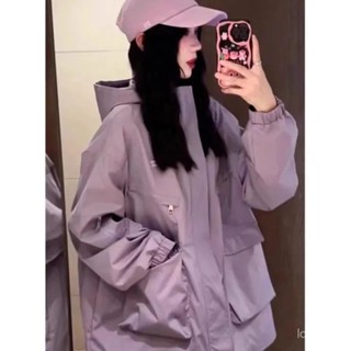 精緻女人生活館💄美式複古戶外衝鋒衣連帽外套新款寬鬆山係機能工裝運動休閒夾克