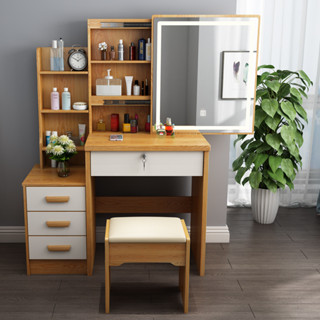 【時光家居】dressing table梳妝臺小戶型化妝臺現代化妝鏡桌收納櫃跨境批髮