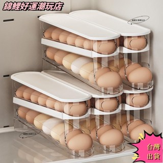 ✨ 臺灣出貨 冰箱雞蛋收納盒自動滾蛋架家用大容量廚房專用滾蛋收