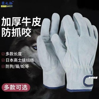 【熱銷】防咬手套 防抓手套 防貓抓手套 防咬手套 寵物撕咬防水手套 防抓傷訓練狗犬動物加厚加長牛皮咬不破
