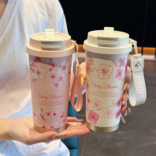 【限時下殺】316保溫杯咖啡杯女生2025新款高顔值雙飲杯子輕奢隨行鈴蘭花水杯 咖啡保溫杯 女生輕奢便攜隨身杯