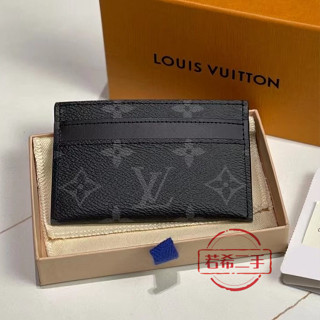 精品 Lν 路易尉登 PORTE CARTES DOUBLE 卡片套 M62170 黑花 男士信用卡夾 卡包 名片夾