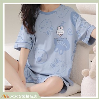 🔥臺灣出貨🔥100%純棉 睡衣女 新款睡衣 薄款睡衣 傢居服套裝 女生睡衣 棉質睡衣 可外穿睡衣 居傢睡衣 兩件睡衣