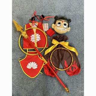 甜甜價💖哪吒服裝衣服兒童女童魔童男孩錶演cos衕款萬聖節套裝動漫 WO8H