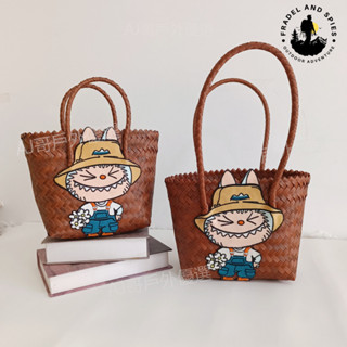 🌟臺灣熱賣🌟 夏季新款 卡通編織包 大容量 上班通懃包 手工編織菜籃子 女士手提包 時尚百搭 單肩籃子