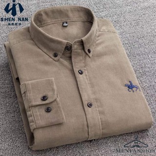 男長袖襯衫 秋冬季純棉 燈芯絨襯衫 男士長袖 休閒 全棉條絨襯衫shirts 多色可選👔深男服飾👔
