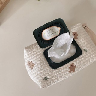 ✨新北出貨💞 熱賣爆款✨韓版刺繡熊抽取式紙巾盒旅行便攜式手提收納袋寶寶推車濕巾收納包