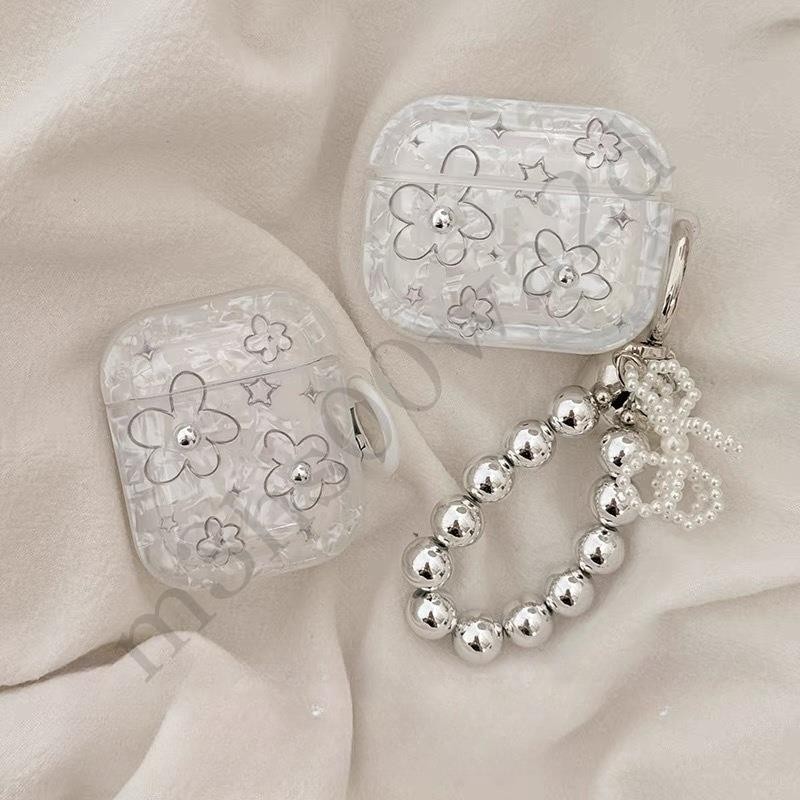 ins貝殼 線條花朵 耳機套 Airpods pro 4代 防摔保護套 3代耳機殼 1/2代 4代耳機保護殼