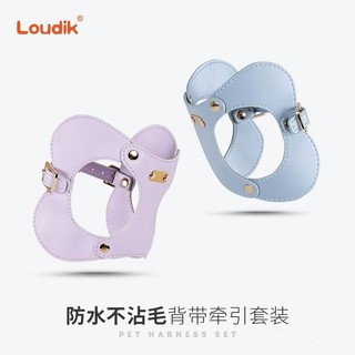 【折扣連連🐕精品】Loudik柔軟防水皮革貓咪背心寵物胸背帶狗狗牽引繩小型犬