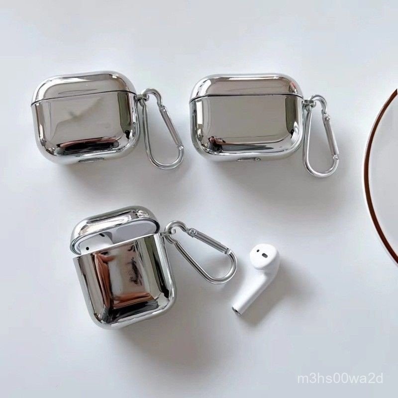 新款✨免運✨AirPods 保護殼 适用苹果ins电镀银防摔软耳机壳纯色airpods pro2345代耳机保护套