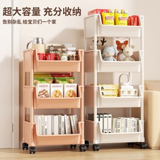 🔥cc精品小屋 【輕松移動】小推車置物架家用零食落地多層客廳收納書架移動廚房果蔬菜籃架子 移動置物架 移動收納架 收納架