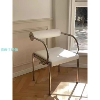 【喜樂生活館】現代簡約輕奢餐椅高檔小戶型扶手椅家用極簡靠背椅咖啡廳休閒椅子