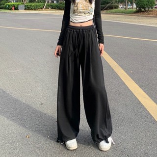 『免✨運+快✨出』運動褲 休閒褲 長褲 闊腿運動衛褲女拖地長褲子春夏季韓版ins抽繩束腳直筒休閑燈籠褲
