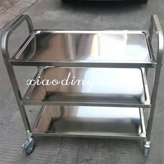 【訂金】加厚不銹鋼餐車移動商用三層餐廳店收碗車水車送餐推車擺地攤 小推車 收餐車 收碗車