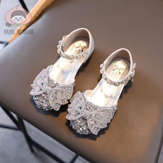 tee 女童小皮鞋 兒童公主鞋 女童鞋女童公主鞋包頭水晶涼鞋中小童寶寶涼鞋2025春夏新款軟底洋氣皮鞋