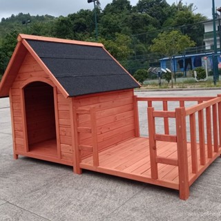 🐶免運 可開髮票🛒 室外實木狗窩 防雨寵物窩狗房子四季通用狗捨大型犬狗屋 防雨戶外狗屋 木質狗籠 寵物別墅⭐室外首選