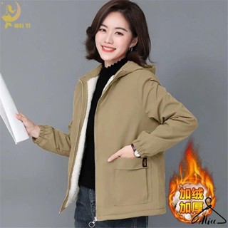 秋冬新款韓版女士刷毛夾克外套寬鬆大尺碼短版保暖風衣🎀唯依女裝店🎀