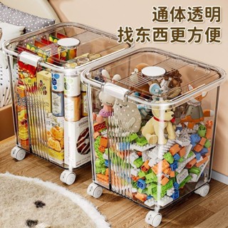【臺灣】出貨-【店鋪熱銷】家用透明收納箱多功能零食整理箱大容量超大衣物塑膠置物筐收納筐