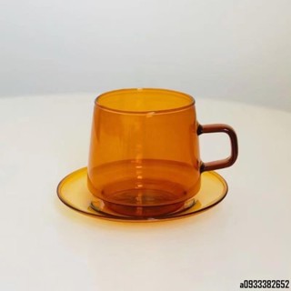 【魔法雜貨鋪】琥珀色日式復古咖啡杯 耐冷熱杯子 加厚玻璃杯 手衝咖啡杯 玻璃杯 水杯 杯子 馬克杯 茶杯 隔熱玻璃杯