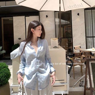 長袖襯衫 防曬襯衫 女生襯衫 韓版襯衫 薄襯衫 夏季襯衫 休閒襯衫 防曬薄款襯衫外套女韓版寬鬆顯瘦長袖上衣女