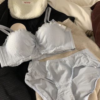 【GDM】法式半杯內衣女小胸平胸聚攏顯大防下垂甜美蕾絲不空杯文胸罩套裝