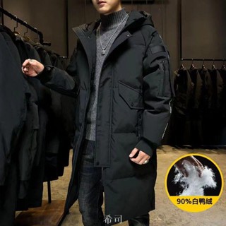 【希司】保暖外套 男風衣外套 韓版百搭 冬天外套 羽絨棉服男 【FP0512】 2022新款羽絨服男中長款過膝寬鬆連帽潮