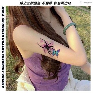 🎀臺灣出貨🎀RUIRUI🎀【多彩紋身】蜘蛛蝴蝶彩色紋身貼防水持久可洗ins高顏值爆款辣妹甜酷遮疤貼紙