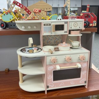 木質玩具 烤箱玩具 廚房玩具 廚房玩具組 模擬廚房 過家家玩具 木質咖啡機灶臺廚房模擬過家家男女孩做飯玩具木製套裝煮飯兒