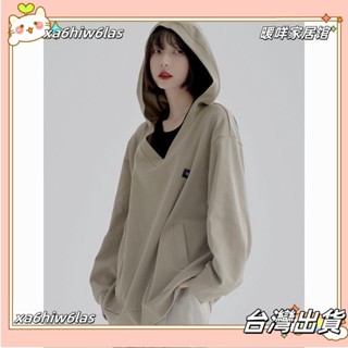 xa6hiw6las✨熱賣！F&X 新款大學T春秋新款V領連帽大學T女寬鬆落肩韓版ins潮休閒百搭早秋長袖上衣潮個性小眾