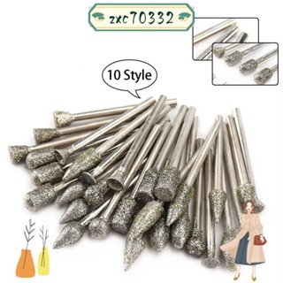 從桃園發貨📣免運📣20件/套柄磨削鑽頭,各種形狀石材玉雕研磨鑽石鑽頭,3毫米圓柱形磨頭