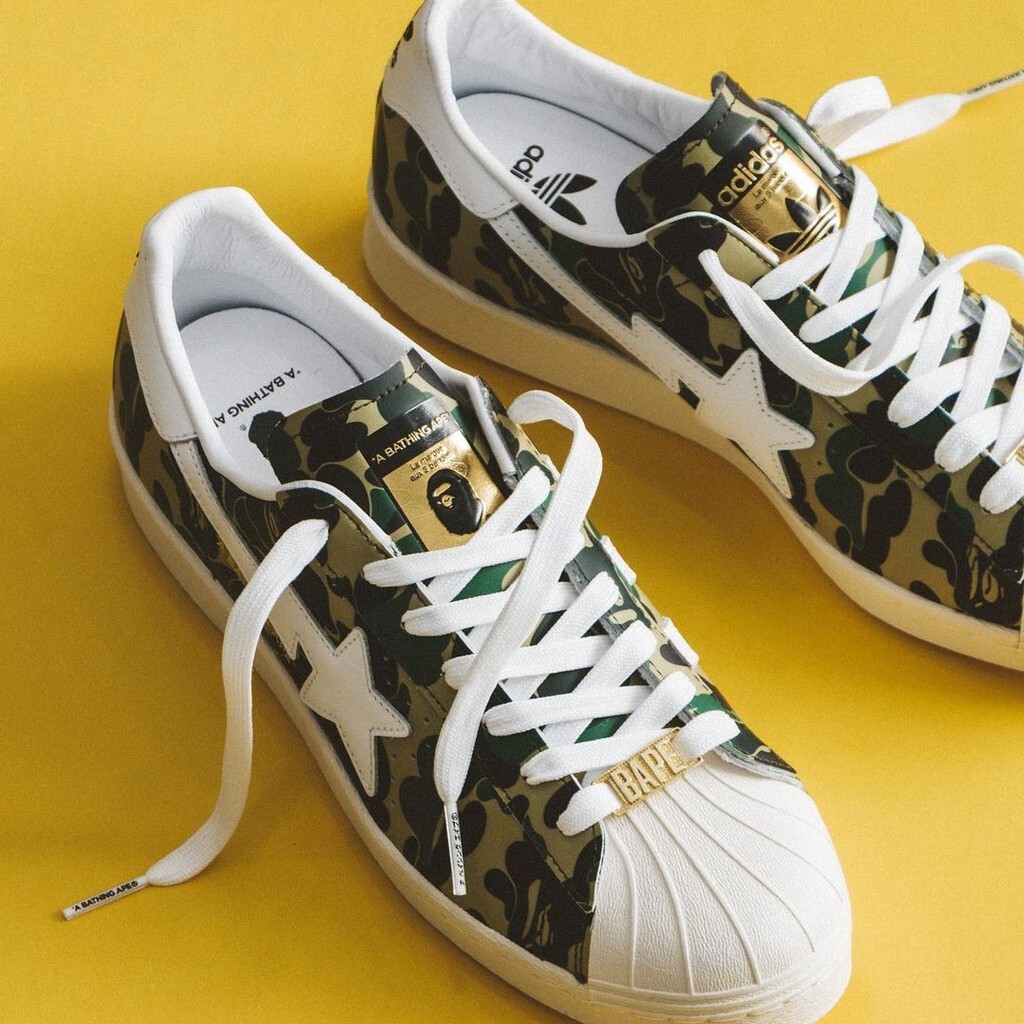 ADIDAS SUPERSTAR 80s BAPE 聯名猿人頭迷彩 貝殼頭 金標 GZ8981