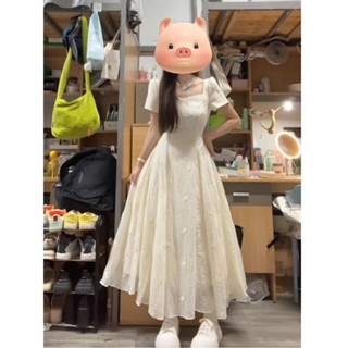 WIT#小禮服 畢業禮服 錶演禮服 晚禮服 晚宴服 洋裝禮服新款初戀法式子女方口領連衣裙高階溫柔收腰氣質夏季中長裙