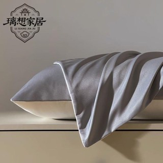 🍀新店促銷🍀ins夏季高檔冰絲枕套一對裝48cmx74cm皮子雙人家用情侶枕芯內膽套可水洗枕頭套 家用成人枕套 枕頭