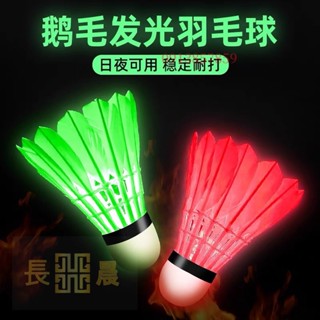 ⭐好物優選⭐ 夜光羽毛球鵝毛防風耐打室內外訓練尼龍塑膠夜間熒光燈發光羽毛球⭐長晨商貿