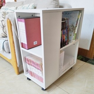【金葉子家居】可移動書架帶輪簡易書櫃孩子桌下收納櫃客廳書桌旁置物架沙髮邊幾