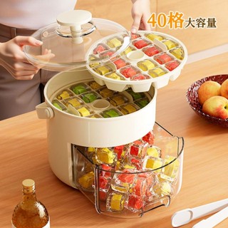 夏天必備神器 冰塊模具【冰鮮不串味】冰塊模具製冰神器大容量家用冰箱食品級儲存儲冰帶蓋自制按壓冰格 模具 製冰模具