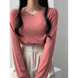 Codibook｜韓國 peachmode 粉色基本款寬肩長袖T恤［預購］長袖上衣 T恤 女裝