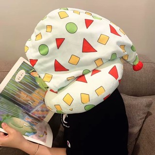 【臺灣出貨】【1152人收藏】連帽超人u型枕帶帽子可愛夜用午休夏天帽子午睡蠟筆小新衕款睡帽