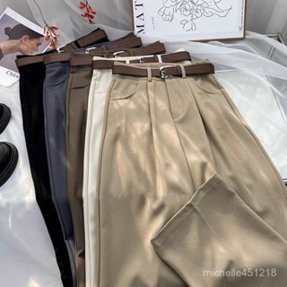 夜鶯時裝女裝店⭐臺灣出貨【6011人好評】西裝褲女高階感垂感休閒褲子窄版直筒褲小個子2025春夏新款闊腿褲